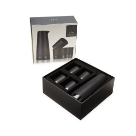 5 Piece Black Stoneware Sake Set Viski