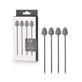 Deco Gunmetal Cocktail Picks Viski (Set of 4)