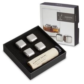 Glacier Rocks Small Stainless Steel Cubes Viski (Set of 4)