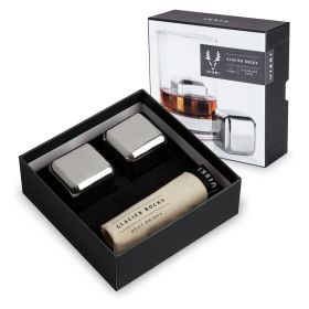 Glacier Rocks Large Stainless Steel Cubes Viski (Set of 2)