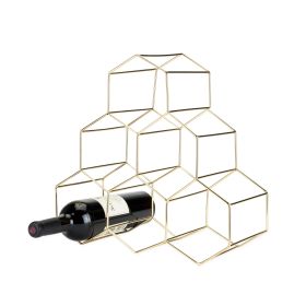 Belmont Geo Gold 6 Bottle Wine Rack Viski