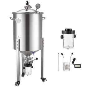 Pressure Fermenter 15 PSI, 16 Gal/60L All-in-One Stainless Steel Conical Secondary Fermentation Bucket, with Cooling Tube