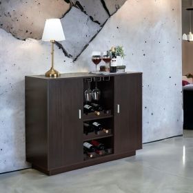 Hazen Espresso Finish Wine Cabinet II
