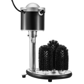 Electric Commercial Glass Washer, 5-Brush Bar Glass Cleaner, 600 Cups/Hour Wine Glass Cleaning Machine, Bar Glass Washer for Champagne Glasses