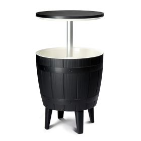 Outdoor Cooler Table, Height-Adjustable Outdoor Cool Bar w/ 10 Gallon Beer and Wine Cooler
