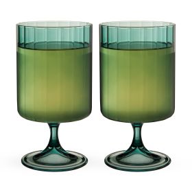 Malachite Stemmed Optic Tumblers Twine (Set of 2)