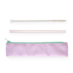 Lavender Glass Straw Set Blush