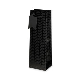 Matte Black Single-Bottle Wine Bag by Cakewalk