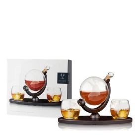 3 Piece Globe Decanter & Whiskey Tumblers Set Viski
