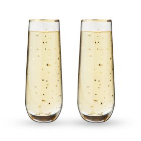 Starlight Stemless Champagne Flutes Twine (Set of 2)
