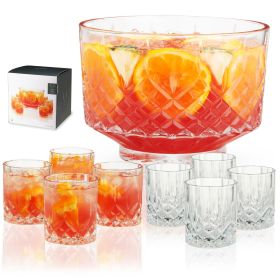 9 Piece Admiral Punch Bowl Set with Tumblers Viski