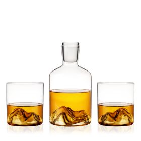 3 Piece Mountain Decanter and Tumbler Set Viski