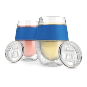 Wine FREEZE Blue with lids HOST (Set of 2)