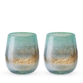 Playa Bonita Recycled Stemless Wine Glasses Twine (Set of 2)