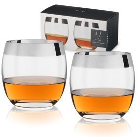 Irving Crystal Chrome-Rim Tumblers Viski (Set of 2)