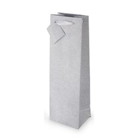 Silver No-Mess Glitter Single Bottle Wine Bag by Cakewalk