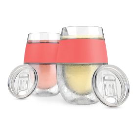 Wine FREEZE Coral with Lids HOST (Set of 2)
