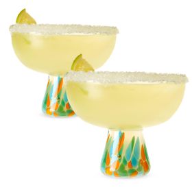 Viajar Wide Stemmed Recycled Margarita Glasses Twine (Set of 2)