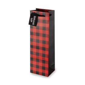 Buffalo Paid Red Single Bottle Wine Bag by Cakewalk