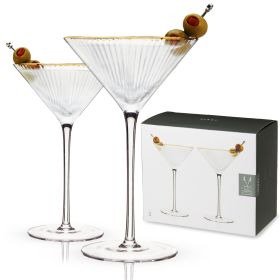 Meridian Crystal Martini Glasses Viski (Set of 2)