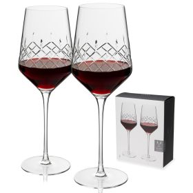 Admiral Cut Crystal Universal Wine Glasses Viski (Set of 2)