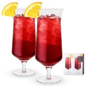Raye Angled Crystal Hurricane Glasses Viski (Set of 2)