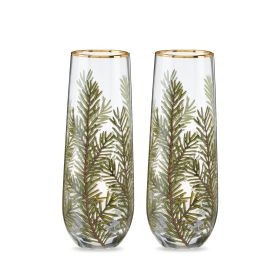 Woodland Stemless Champagne Flute Set Twine (Set of 2)