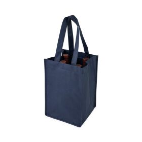 Blue 4 Bottle Non Woven Tote True