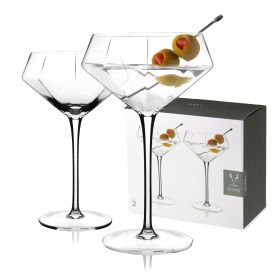 Seneca Crystal Diamond Martini Glasses Viski (Set of 2)
