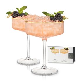 Meridian Crystal Coupe Glasses Viski (Set of 2)