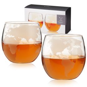 Globe Whiskey Tumblers Viski (Set of 2)