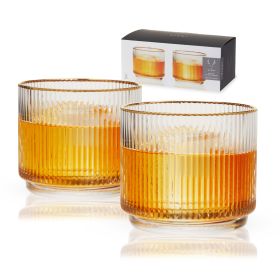Meridian Crystal Lowball Tumblers Viski (Set of 2)