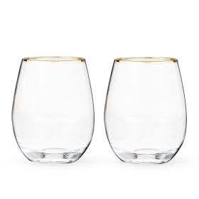 Gilded Stemless Wine Glasses Twine (Set of 2)
