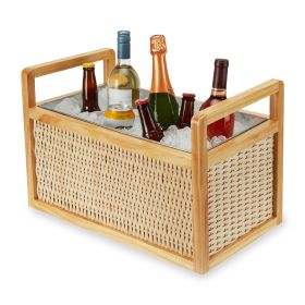 Rattan & Wood Beverage Tub Twine