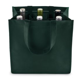 Green 6 Bottle Non Woven Tote True