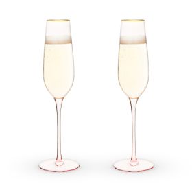 Rose Crystal Champagne Flute Set by Twine