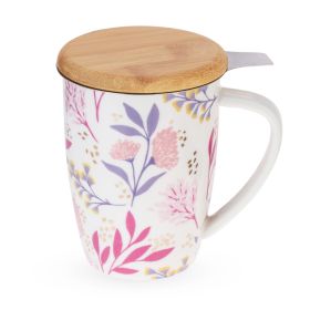 Bailey Botanical Bliss Ceramic Tea Mug & Infuser Pinky Up