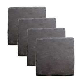 Square Slate Coasters Twine (Set of 4)