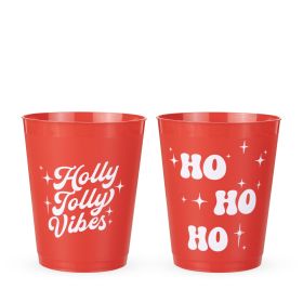 Holiday Vibes Red 16 oz Cups Blush (Set of 12)