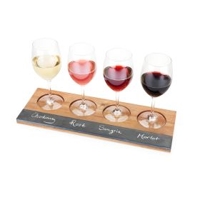 Acacia Wood Wine Flight Board Twine