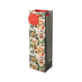 Holiday Vintage Stamps Single-Bottle Wine Bag Cakewalk