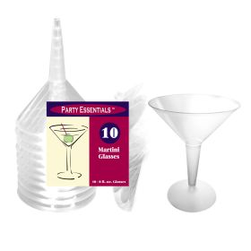 8 Oz Clear Martini Glasses Party Essentials (Set of 10)