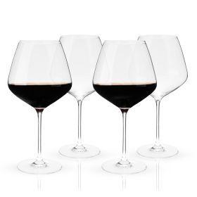 Reserve Inez Crystal Burgundy Glasses Viski (Set of 4)