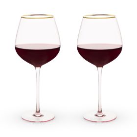 Rose Crystal Red Wine Glasses Twine (Set of 2)