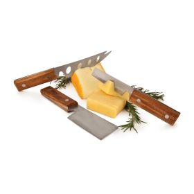3 Piece Rustic Cheese Set Twine