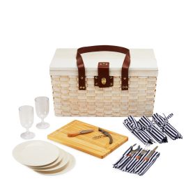 Tahoe Cream Picnic Basket for Four Twine