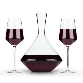 3 Piece Raye Crystal Angled Glass and Decanter Set Viski