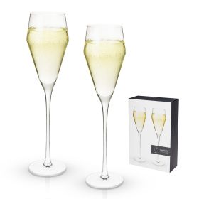 Angled Crystal Prosecco Glasses Viski (Set of 2)