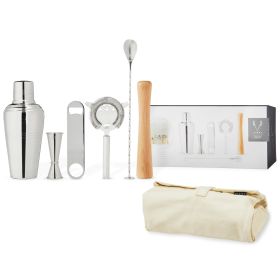 7 Piece Stainless Steel Travel Barware Set Viski