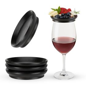 Wine Glass Topper Appetizer Plates Twine (Set of 4)